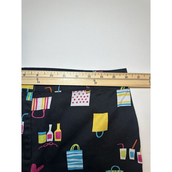 VTG‎ Randi M. Colorful Artsy Shopping Bags Drinks Floral Fun Pants Women's 12 - Picture 5 of 7